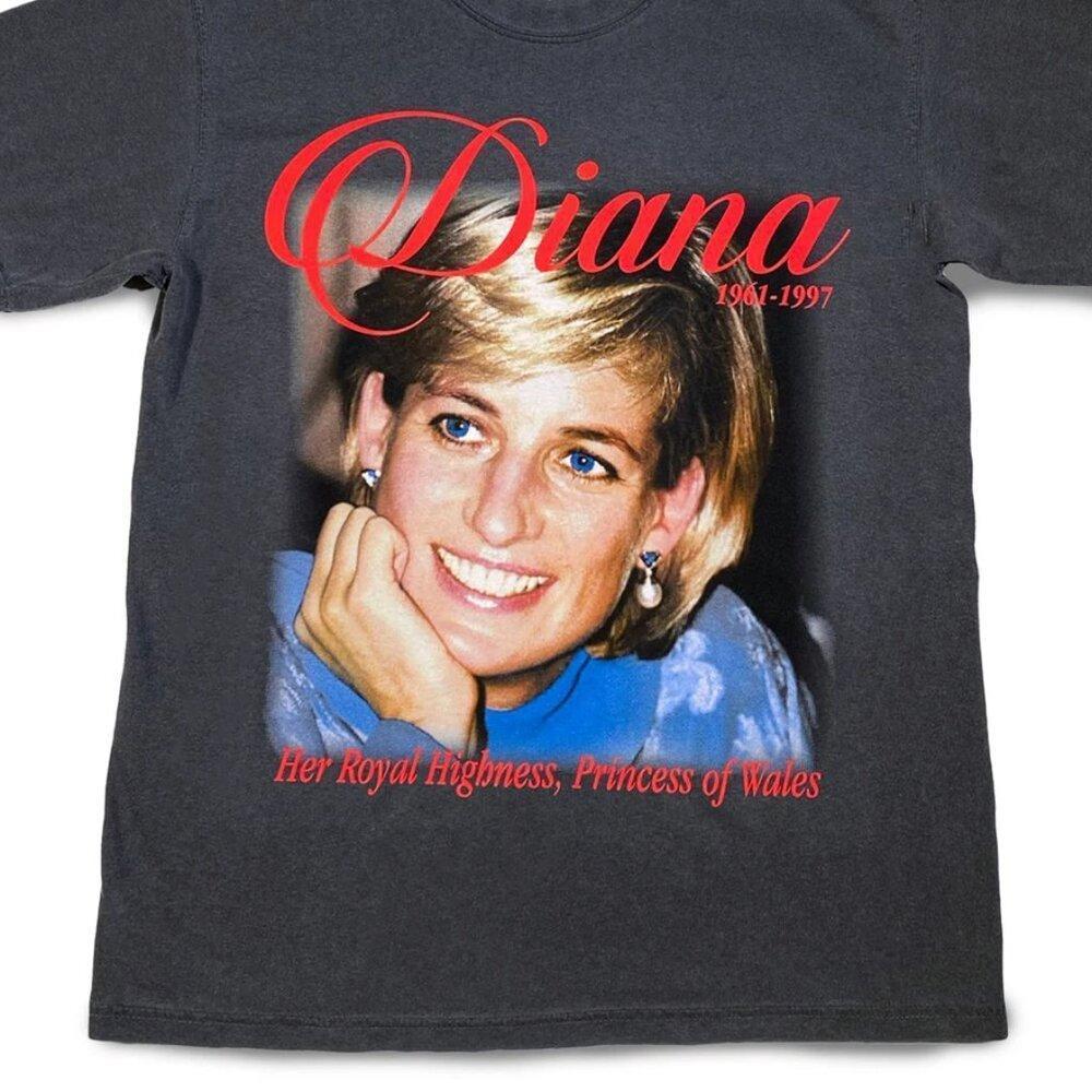 Princess Diana Tee Black Shirt Retro Tee Princess Wales, Elizabeth Ii